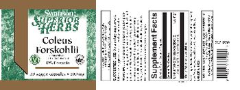 Swanson Superior Herbs Coleus Forskohlii 500 mg - standardized herbal supplement