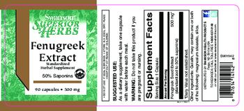 Swanson Superior Herbs Fenugreek Extract 500 mg - standardized herbal supplement