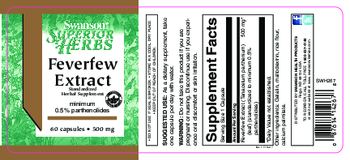 Swanson Superior Herbs Feverfew Extract 500 mg - standardized herbal supplement
