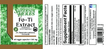 Swanson Superior Herbs Fo-Ti Extract 500 mg - standardized herbal supplement