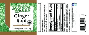 Swanson Superior Herbs Ginger Root 250 mg - standardized herbal supplement