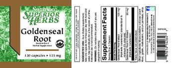 Swanson Superior Herbs Goldenseal Root 125 mg - standardized herbal supplement