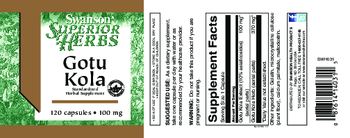 Swanson Superior Herbs Gotu Kola 100 mg - standardized herbal supplement