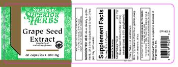 Swanson Superior Herbs Grape Seed Extract 200 mg - standardized herbal supplement