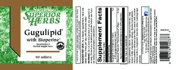 Swanson Superior Herbs Gugulipid With Bioperine - standardized herbal supplement