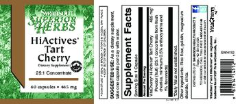 Swanson Superior Herbs HiActives Tart Cherry 465 mg - supplement
