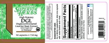 Swanson Superior Herbs High Potency DGL Deglycyrrhizinated Licorice Root Extract 750 mg - herbal supplement