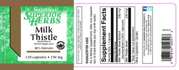 Swanson Superior Herbs Milk Thistle 250 mg - standardized herbal supplement