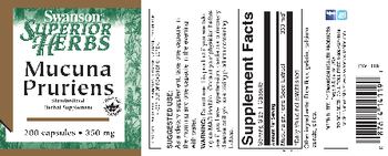 Swanson Superior Herbs Mucuna Pruriens 350 mg - standardized herbal supplement