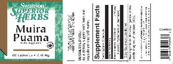 Swanson Superior Herbs Muira Puama 250 mg - herbal supplement