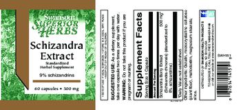 Swanson Superior Herbs Schizandra Extract 500 mg - standardized herbal supplement