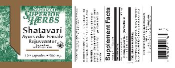 Swanson Superior Herbs Shatavari 500 mg - standardized herbal supplement