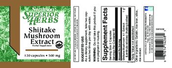 Swanson Superior Herbs Shiitake Mushroom Extract 500 mg - herbal supplement