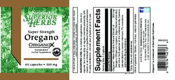 Swanson Superior Herbs Super Strength Oregano 500 mg - standardized herbal supplement
