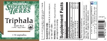 Swanson Superior Herbs Triphala - standardized herbal supplement