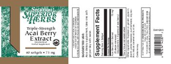 Swanson Superior Herbs Triple-Strength Acai Berry Extract 75 mg - standardized herbal supplement