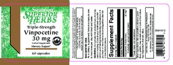 Swanson Superior Herbs Triple Strength Vinpocetine 30 mg - herbal supplement