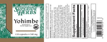 Swanson Superior Herbs Yohimbe 500 mg - standardized herbal supplement