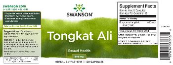 Swanson Tongkat Ali 800 mg - herbal supplement