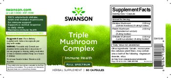 Swanson Triple Mushroom Complex Full Spectrum - herbal supplement