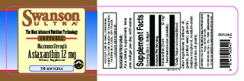 Swanson Ultra Astaxanthin 12 mg - supplement