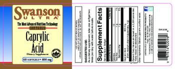 Swanson Ultra Caprylic Acid 600 mg - supplement