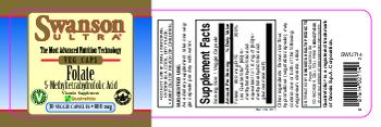 Swanson Ultra Folate 5-Methyltetrahydrofolic Acid 800 mcg - vitamin supplement