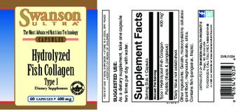 Swanson Ultra Hydrolyzed Fish Collagen Type I 400 mg - supplement