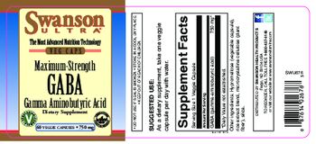 Swanson Ultra Maximum-Strength GABA 750 mg - supplement