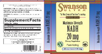 Swanson Ultra Maximum-Strength NADH 20 mg - supplement