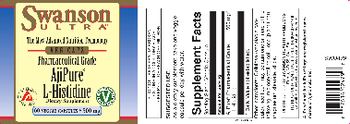 Swanson Ultra Pharmaceutical Grade AjiPure L-Histidine 500 mg - supplement