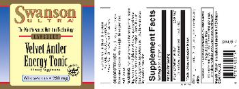 Swanson Ultra Velvet Antler Energy Tonic 250 mg - supplement
