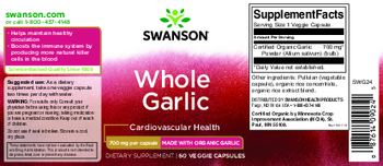 Swanson Whole Garlic 700 mg - supplement