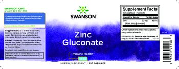 Swanson Zinc Gluconate 50 mg - mineral supplement