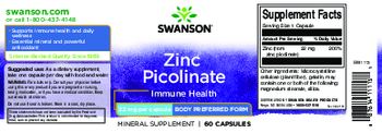 Swanson Zinc Picolinate 22 mg - mineral supplement