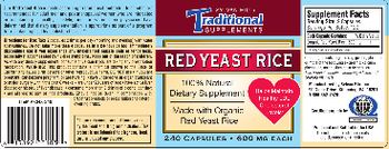 Sylvan Bio's Traditional Supplements Red Yeast Rice - 100 natural supplement