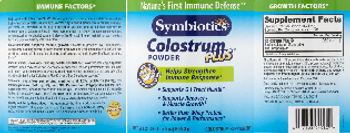 Symbiotics Colostrum Plus Powder - colostrum supplement