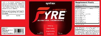Syntrax Fyre 100% Yohimbe-Free - supplement
