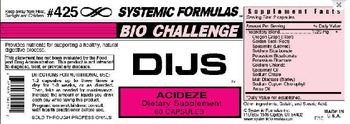Systemic Formulas Bio Challenge DIJS Acideze - supplement