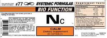 Systemic Formulas Bio Funciton Nc Calm - supplement
