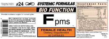 Systemic Formulas Bio Function Fpms Female Health - supplement