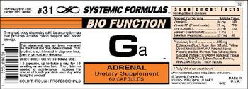 Systemic Formulas Bio Function Ga Adrenal - supplement