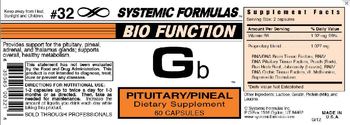 Systemic Formulas Bio Function Gb Pituitary/Pineal - supplement