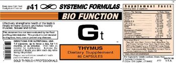 Systemic Formulas Bio Function Gt Thymus - supplement