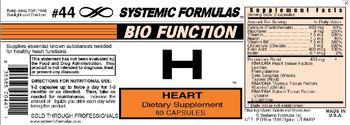 Systemic Formulas Bio Function H Heart - supplement