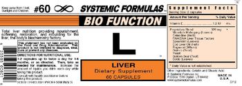 Systemic Formulas Bio Function L Liver - supplement