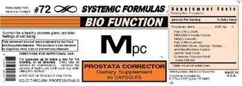Systemic Formulas Bio Function Mpc Prostata Corrector - supplement