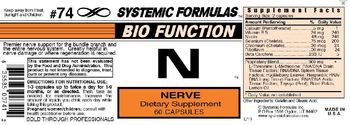 Systemic Formulas Bio Function N Nerve - supplement