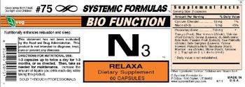Systemic Formulas Bio Function N3 Relaxa - supplement