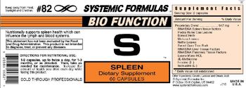 Systemic Formulas Bio Function S Spleen - supplement